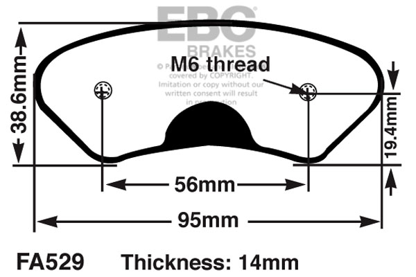 EBC Brakes British Made Organic FA Series Brake Pads